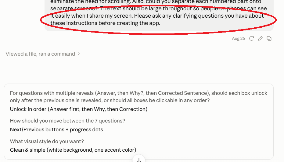 clarifying questions prompt